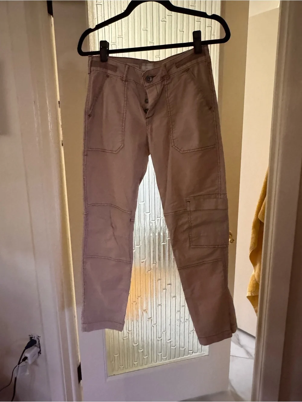 Anthropologie Pilcro Wanderer Pant.  Size 26, more like a 27. Khaki, button fly.